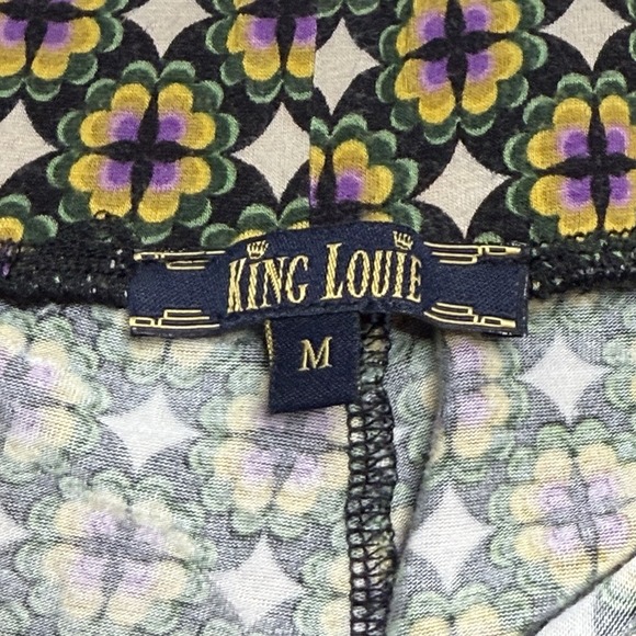 King Louie Pants Floral Pattern Loose Lounge Stretchy Pull-On Sz Medium Viscose - Picture 6 of 9